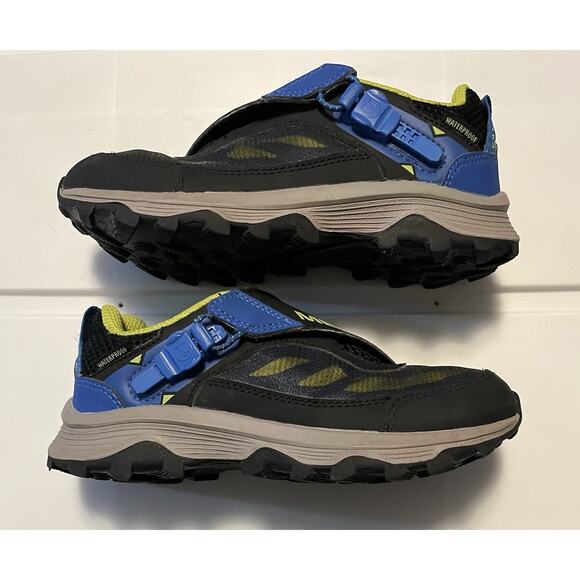 Merrell Moab Speed Low ZipTrek MK267174 Kids 1 M Hiking Shoes Black Blue Sneaker - Picture 8 of 10